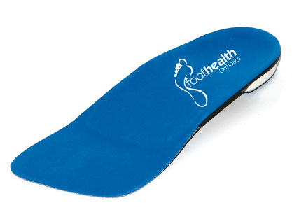 Blue orthotic insole for feet